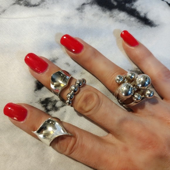 Sterling Silver Bubble Statement Ring - Picture 12 of 13